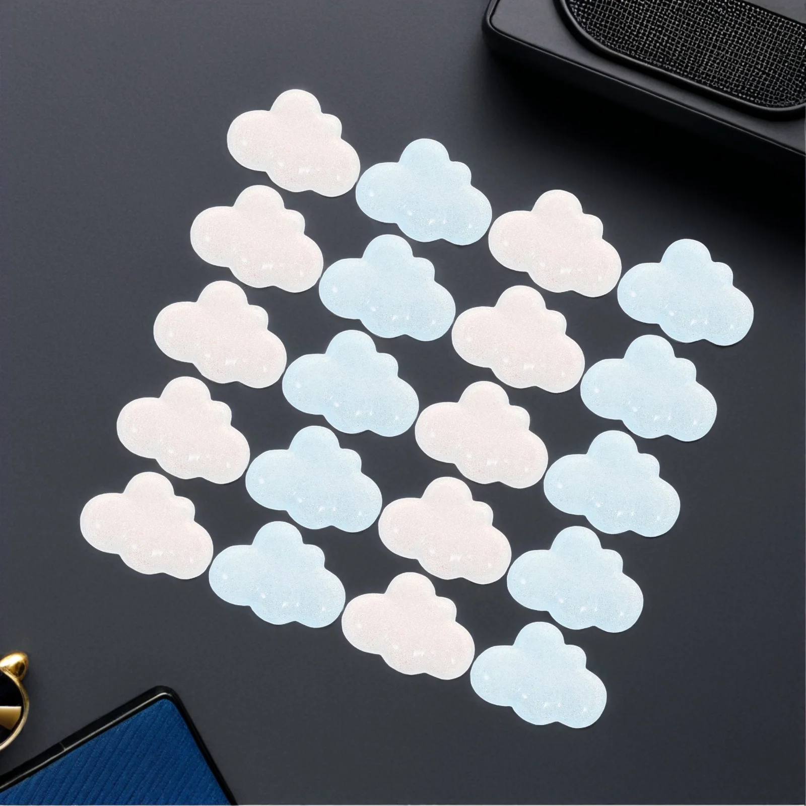 

40Pcs Resin Cloud Charms Flatback Sparkling Cabochons Cute Mini Clouds for Scrapbooking Jewelry Making Phone Case Craft DIY