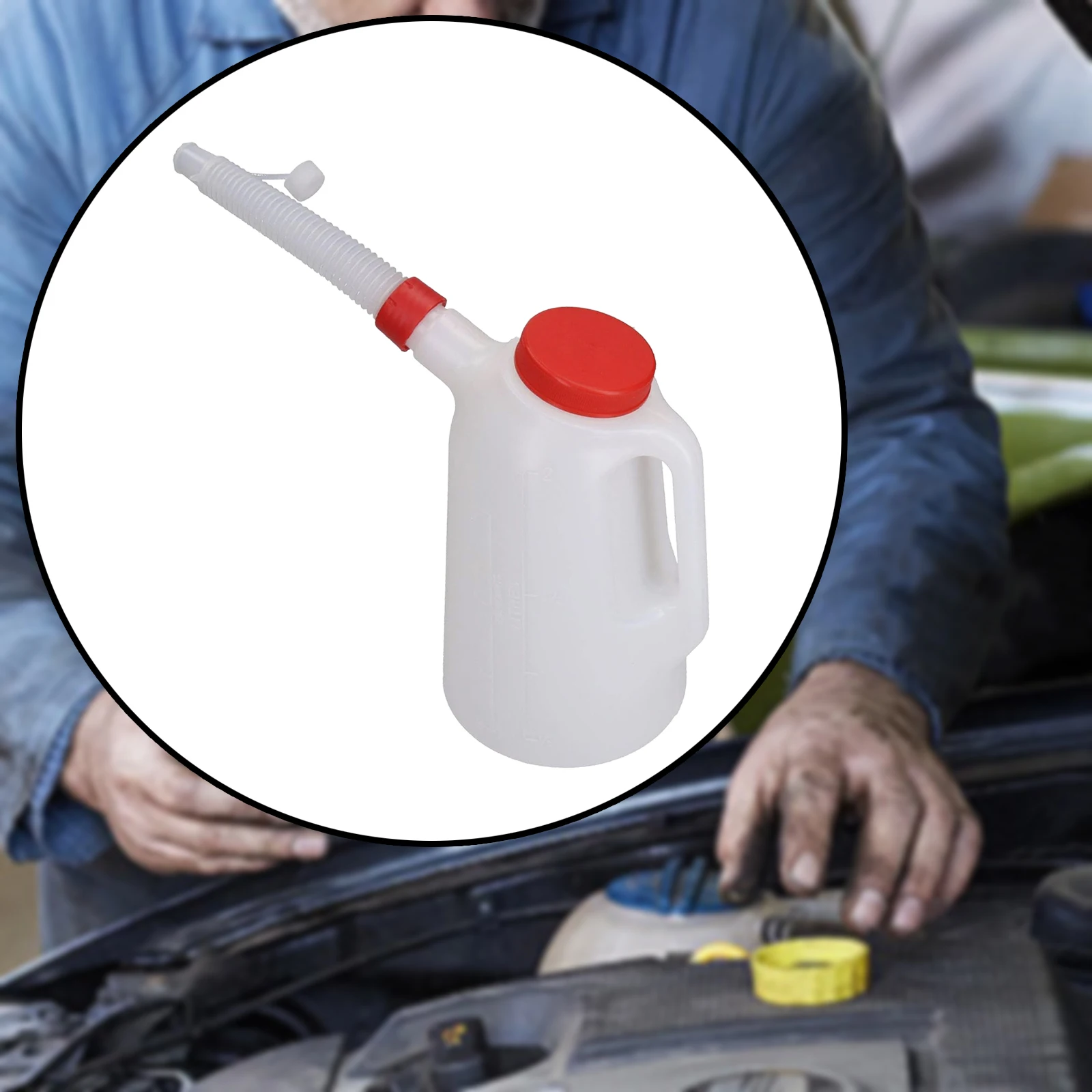 Carafe Doseuse Huile 5 Litres – Long Bec Verseur Flexible Anti-Fuite, Réservoir Gradué Robuste Pour Vidange Voiture & Moto