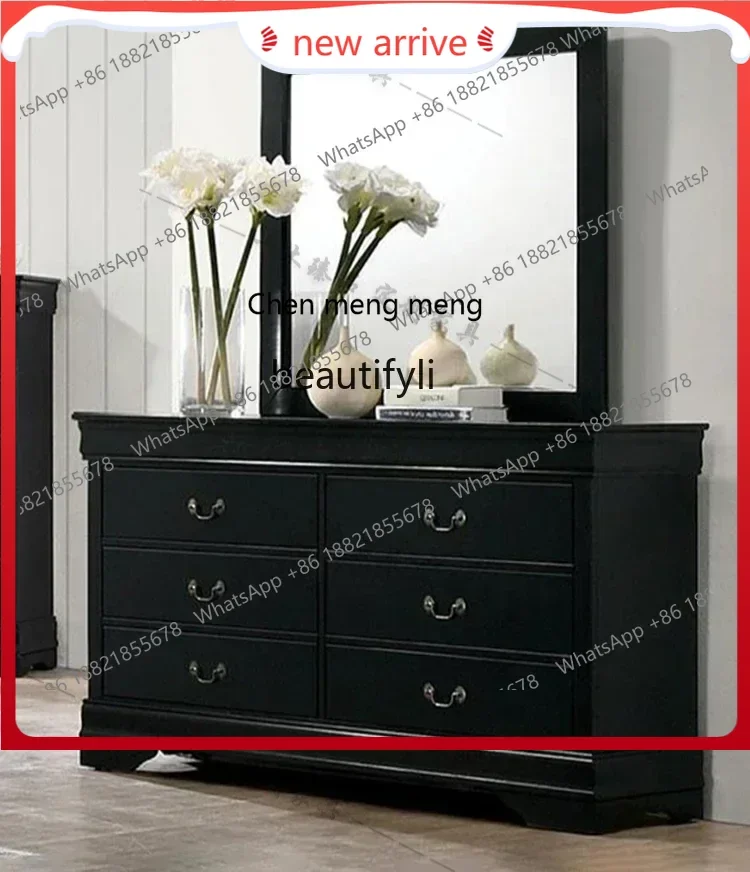 

SS ss7486 French entrance retro solid wood chest cabinet bedroom locker American light luxury drawer storage cabinet living room