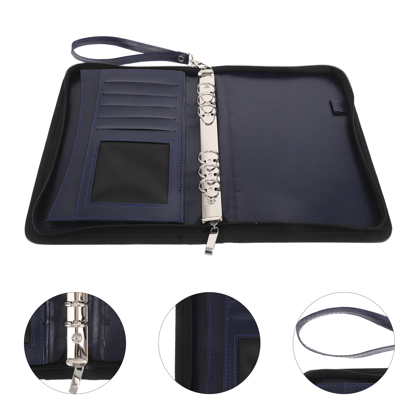 

Refillable Padfolio Binder Zipper Portfolio Organizer Business Folder Office Meeting Notes Storage Small File Folder Loose Leaf