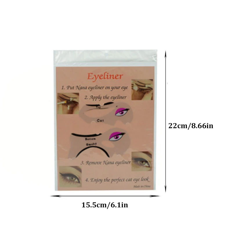 1 Bag 2pcs Beauty Eyebrow Mold Stencils Women Cat Line Pro Eye Makeup Tool Eyeliner Stencils Template Shaper Mode