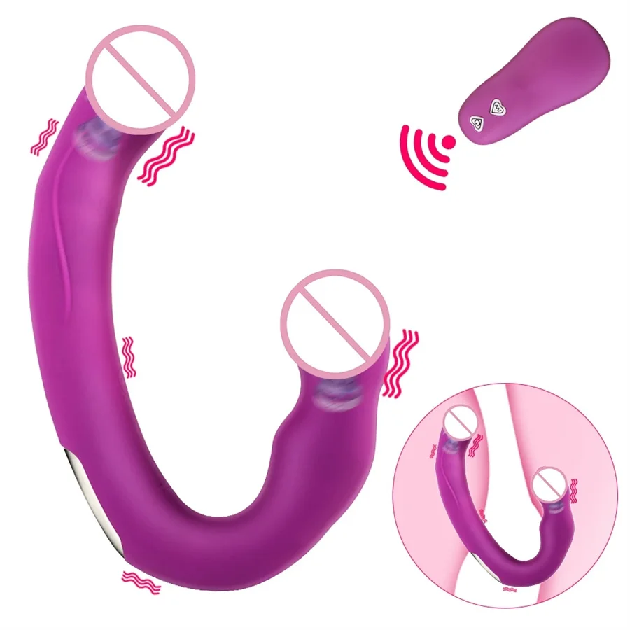 

10 Speed Double Penetration Dildo Vibrator Strapless Strapon Dildo Vibrators Anus Massager Adult Sex Toys For Woman Lesbian