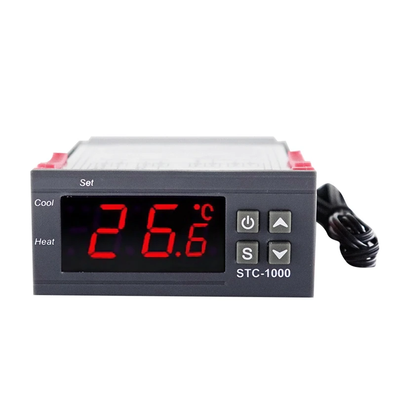 Controlador de Temperatura LED Digital Relé, Termostato, Termorregulador, Aquecedor, Congelador, Geladeira, STC-1000, AC, 110-220V, 10A