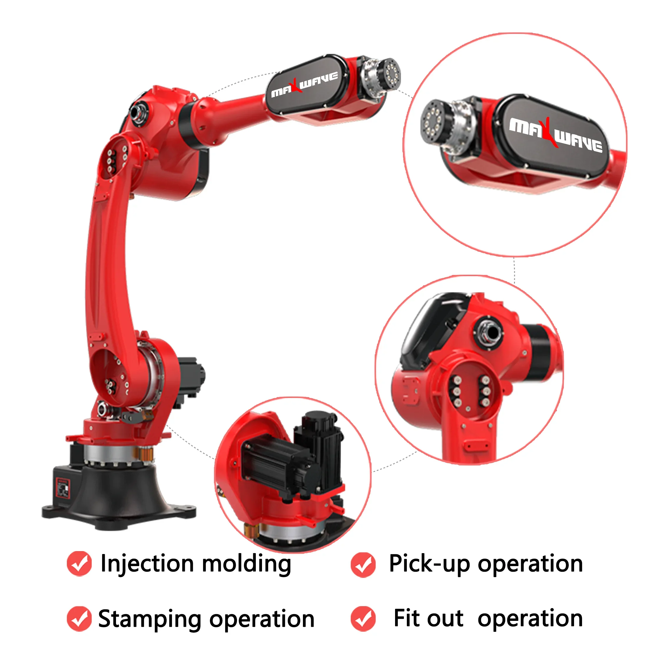 Maxwave Universal 6 محور مفصلية ذراع روبوت صناعي تسليم لحام تحميل رش ذراع آلي 1820