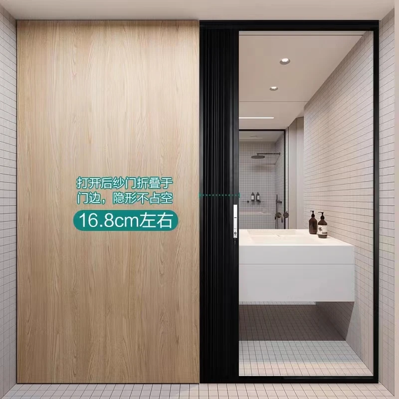 Customized size, contact customer service before purchase, crystal plate transparent folding door, partition sliding door, invis