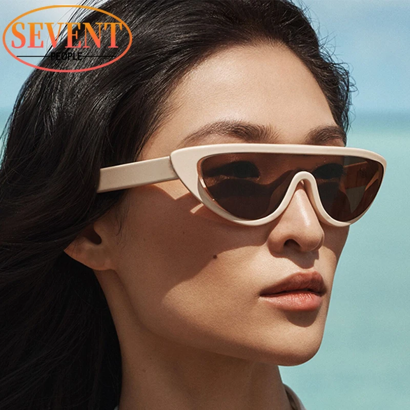 

Steampunk Cat Eye Sunglasses Women 2025 Luxury Brand Vintage One-Piece Goggle Sun Glasses For Ladies Trendy Shield Shades UV400