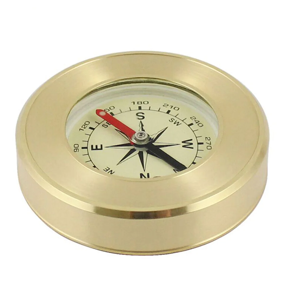 

Classic Brass Compass Waterproof Camping Compass Pocket Style Brass Compass Plastic Mini Compass Navigation Compass