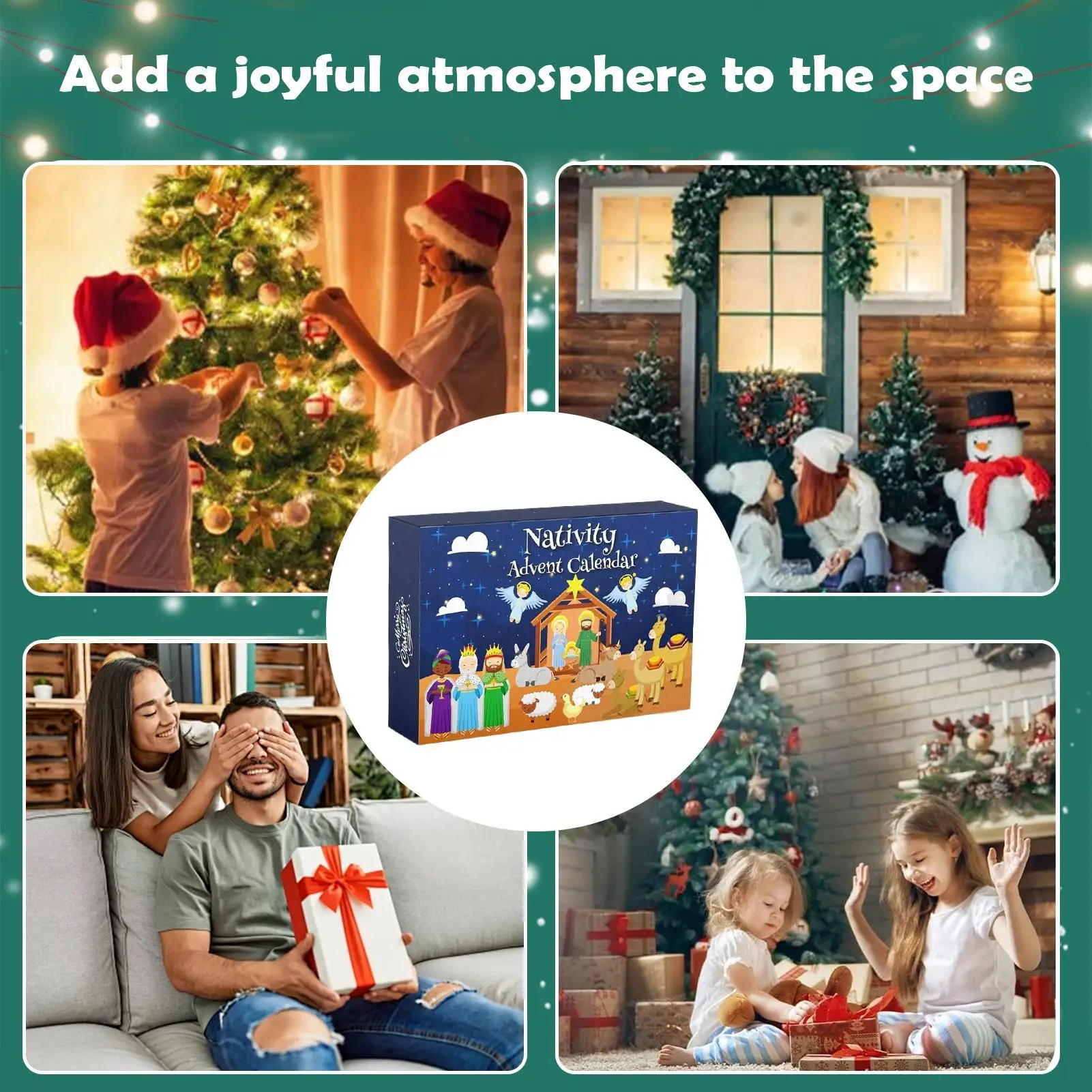 Calendario de Natividad Adviento 2025, juguetes de Natividad de Adviento, historia de Jesús, decoraciones de cuenta atrás de Navidad para niños, dormitorio, sala de estar