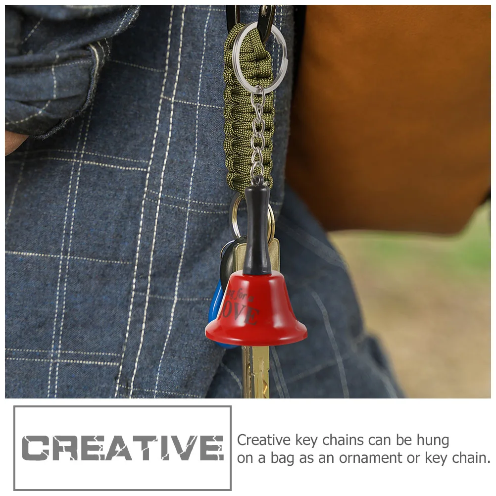 

4PCS Mini Iron Bell Keychains Material Creative Gifts Compact Light Travel Crafts Rings Fashionable Decorations