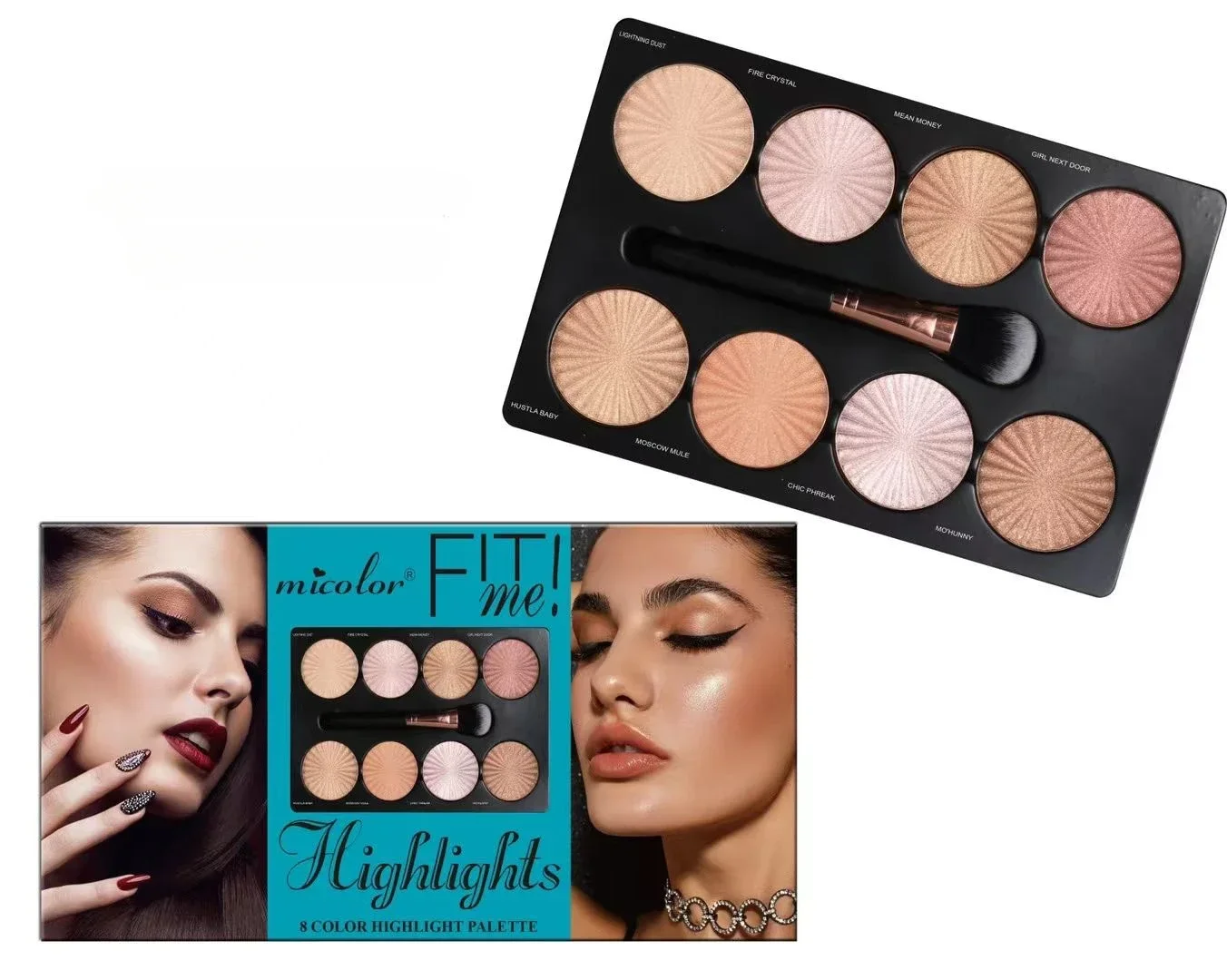 Micolor 8 colori riparazione tavolozza trucco evidenziare pennello trucco schiarente viso Bronzer polvere contorno tavolozza Make Up