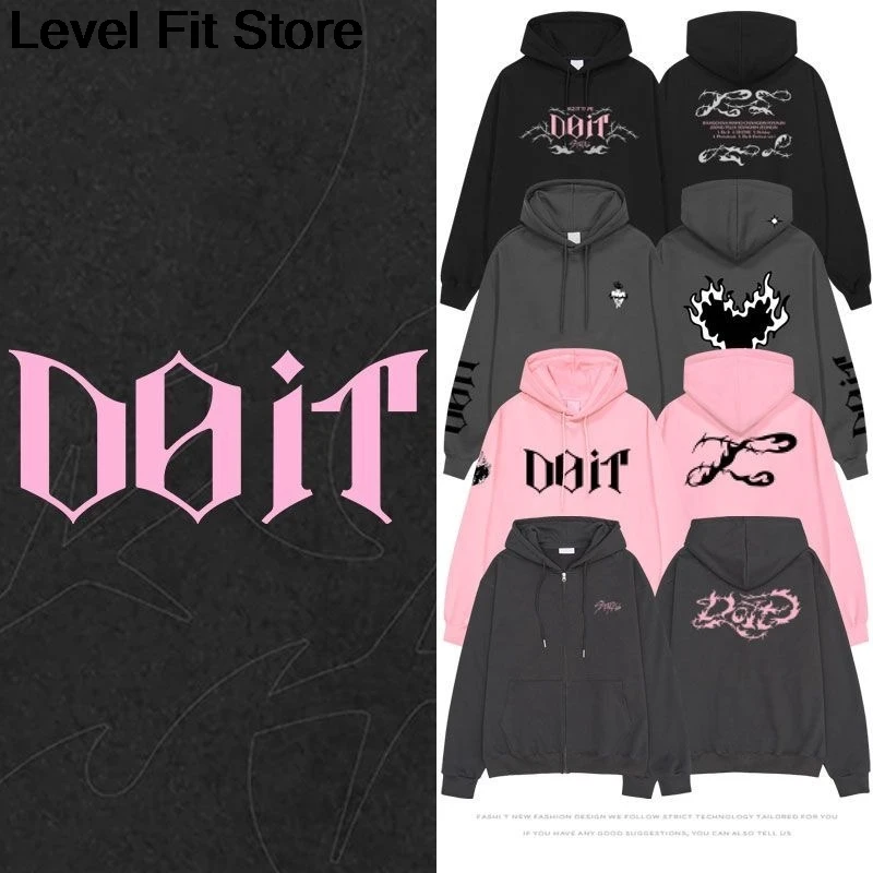 Y2k zip-up hoodie fashion Trend DO IT  Fashion Hip Hop Letter Print Sweatshirt Kpop Men Women High Quality Cotton Thick Hoodie