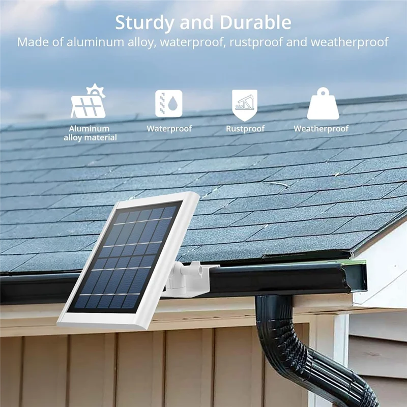 Universal Untuk Arlo, Eufy 360 °   Dudukan Gutter yang Dapat Disesuaikan Untuk Panel Surya Ring (2 Buah)