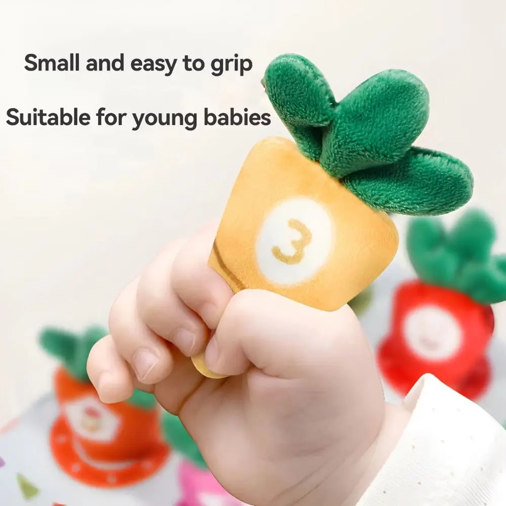 Soft Baby Tissue Box Toy Finger Exercise Cartoon Pattern Radishes Montessori Toy Tear-resistant Color Learning Cloth Book Toy