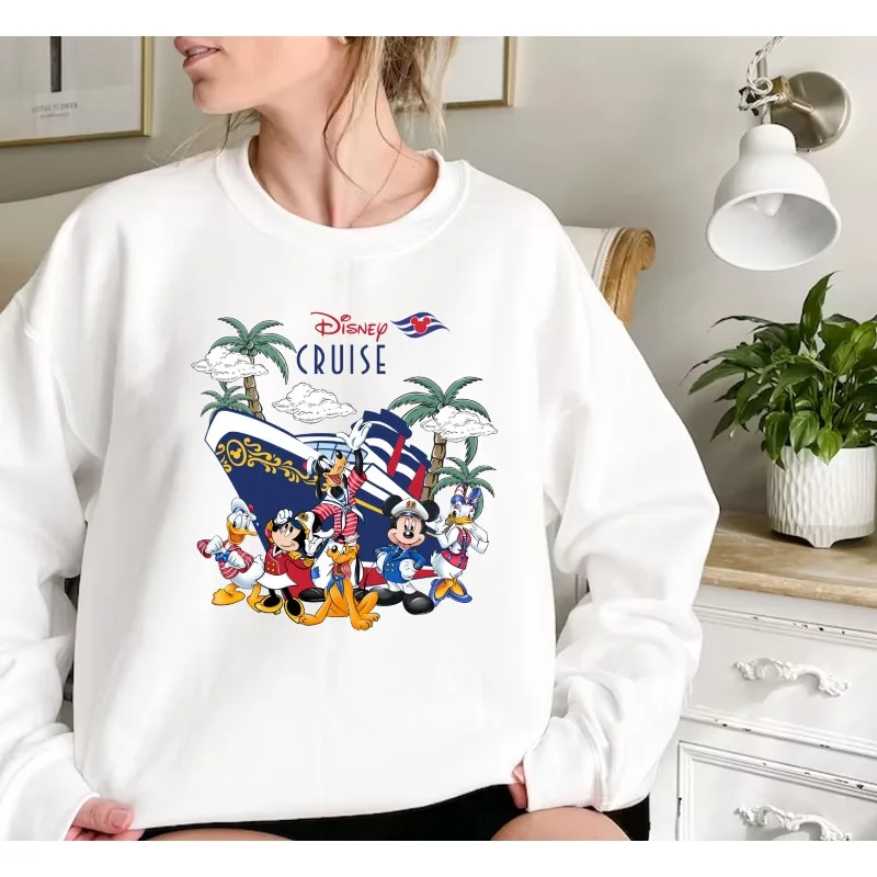 New 2025 Disney Family Vacation Sweatshirt Mickey Minnie Group Matching Family Disney Trip 2025 Hoodie Disneyworld Travel Outfit