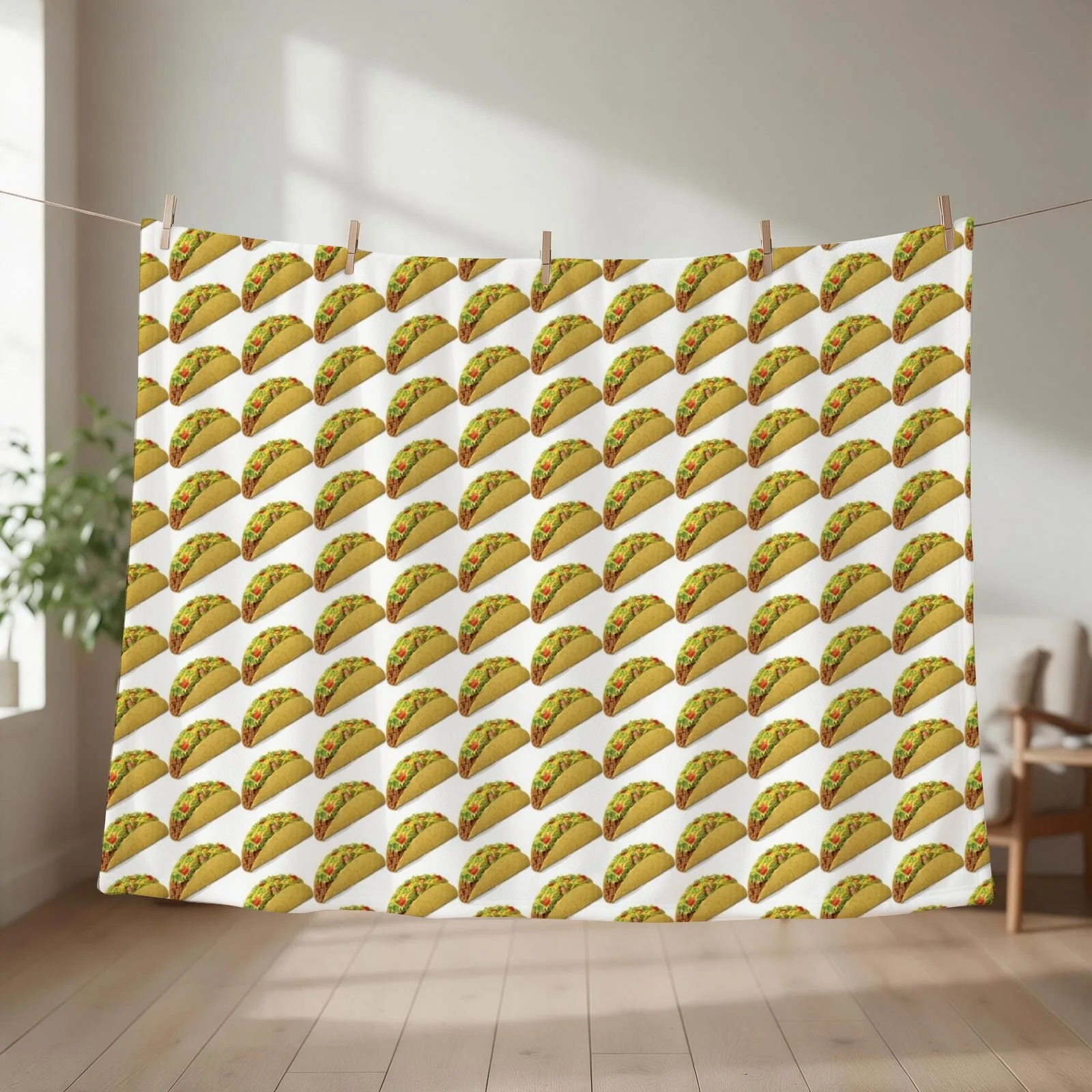 Taco design Throw Blanket couch cozy soft plush fuzzy picnic outdoor blanket