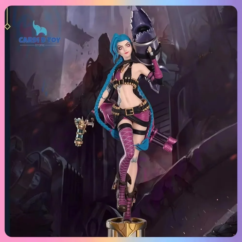 League Of Legends Cmge Jinx Action Figure 3d Penna di modellazione Anime Figure Ornamento Periferiche di gioco Giocattolo alla moda Giocattolo personalizzato