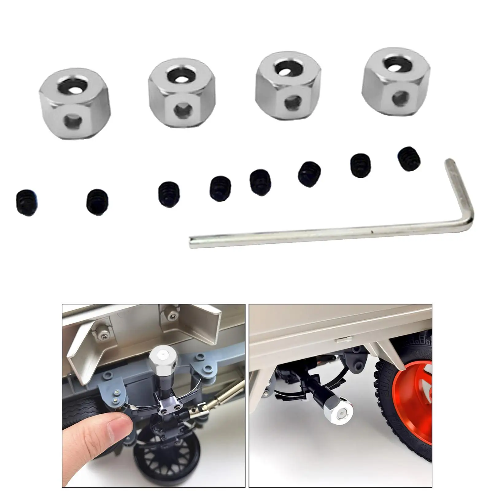 12mm Wheel Hex Adapter Extension RC Car Metal Drive Hub Aluminium Alloy Upgrade Parts for WPL D12 1/16 Off Road Truck