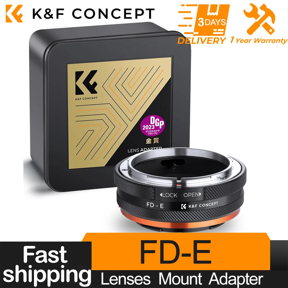 

K&F Concept FD-E Lens Mount Adapter for Canon FD Mount Lens to Sony E FE Mount Camera Adapter Ring for Sony A6400 A7M3 A7R3 A7M4