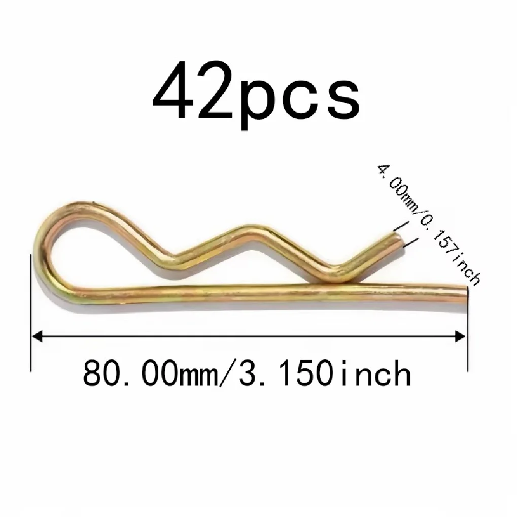 Spring Retaining Pins 42 pcs 4*80mm M4 M4*80mm, Reusable Spring Steel, Rust Resistant Steel, Multipurpose