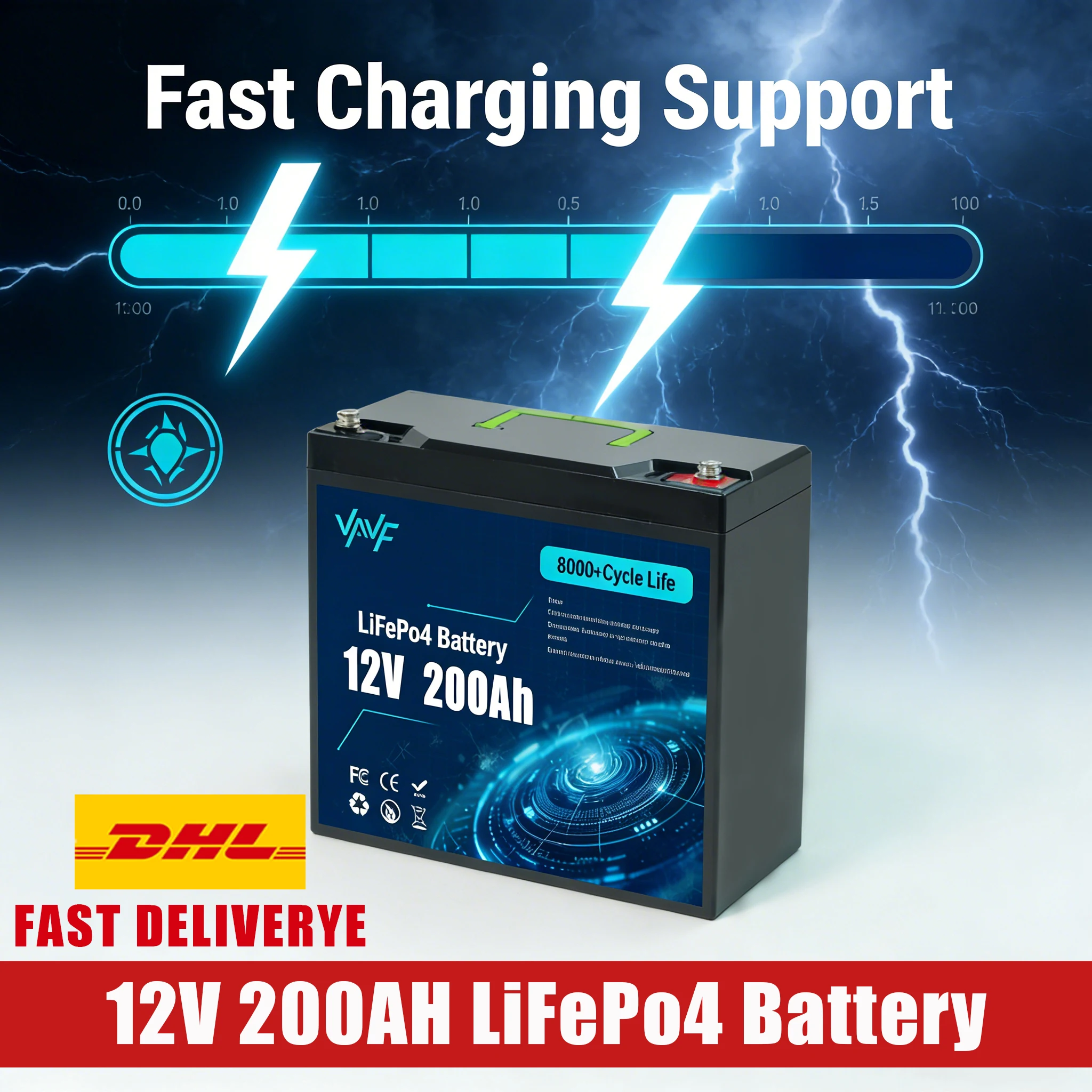 

Аккумулятор LiFePO4 12В Аккумулятор 14 Ач для солнечных батарей с усовершенствованной системой управления (BMS) для резервного питания от солнечных батарей &RVs