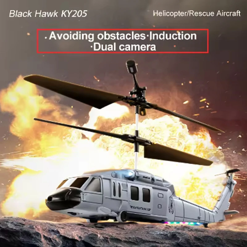 Nowy helikopter RC KY205 Dron HD Podwójna Kamera Unikanie Przeszkód Sterowanie Gestami Sześcioosiowy Zdalnie Sterowany Helikopter Zabawki dla Chłopców