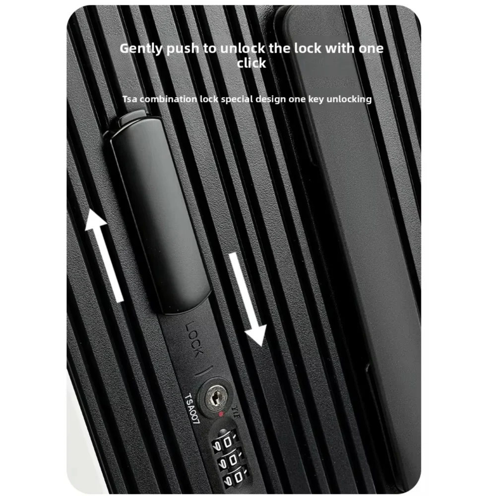 حقيبة سفر بعجلات بمقود واسع وعالية الجودة ومتينة من مادة البولي كربونات مع 360 درجة ° قفل عجلة الدوارة TSA #5