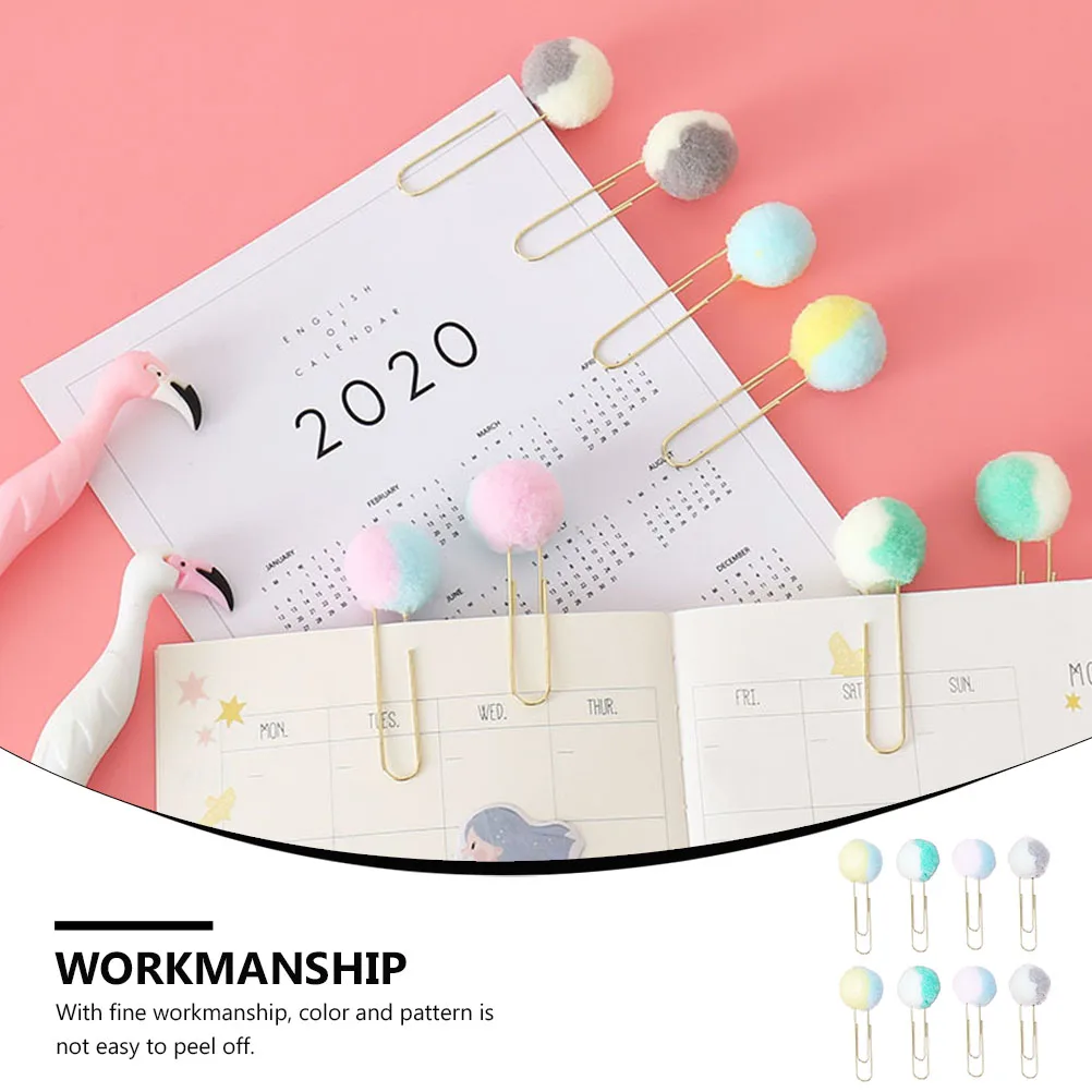 

Bookmark Paper Pin Lightweight Clips Office Use Metal Miniature Cartoon Double-colored Paperclips