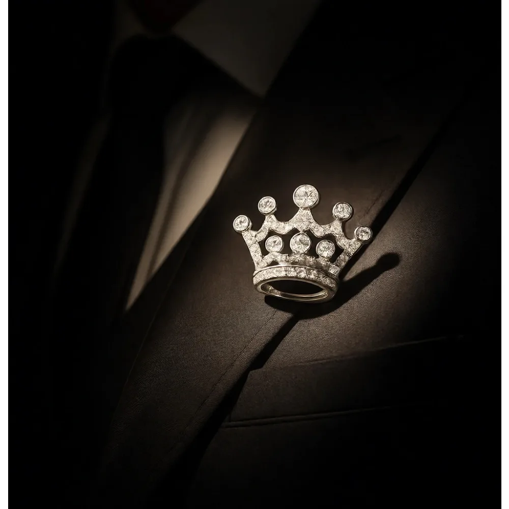 

Маленькая брошь-корона со стразами, позолоченная/посеребренная, унисекс, модная булавка