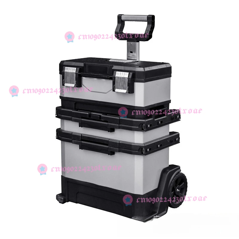 Multi-layer toolbox with wheels Multifunctional maintenance Auto repair tool storage box