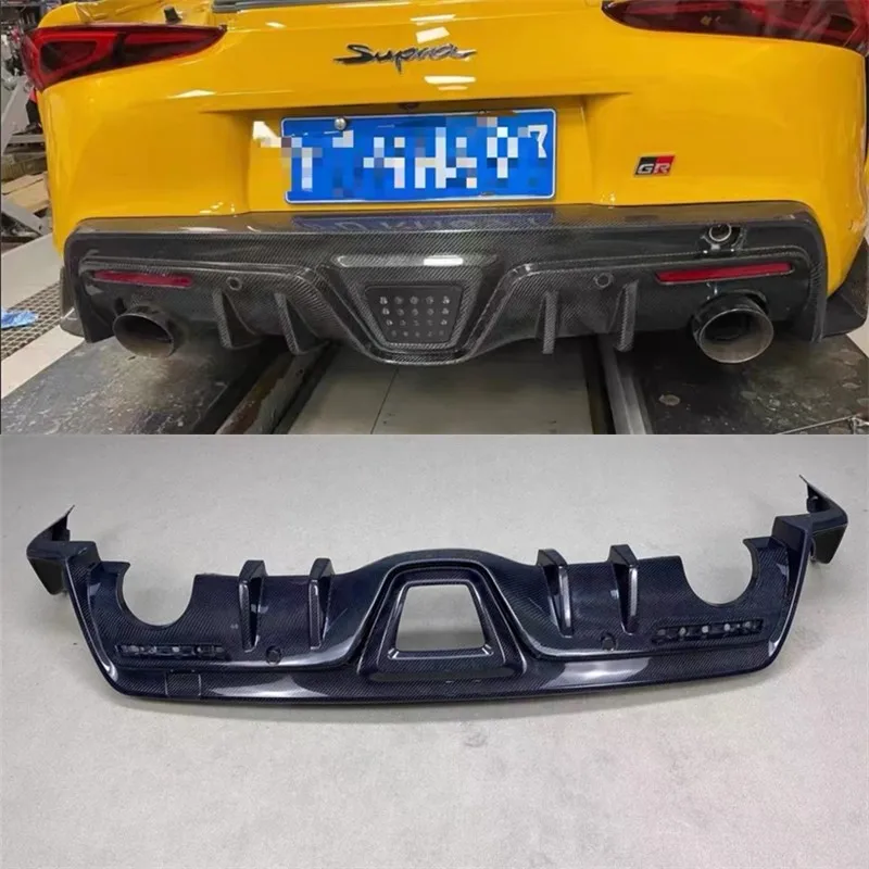 

For Toyota Supra A90 A91 2020 2021 2022 2023 ReaI Carbon Fiber Bumper Rear Lip Diffuser Spoiler Kit