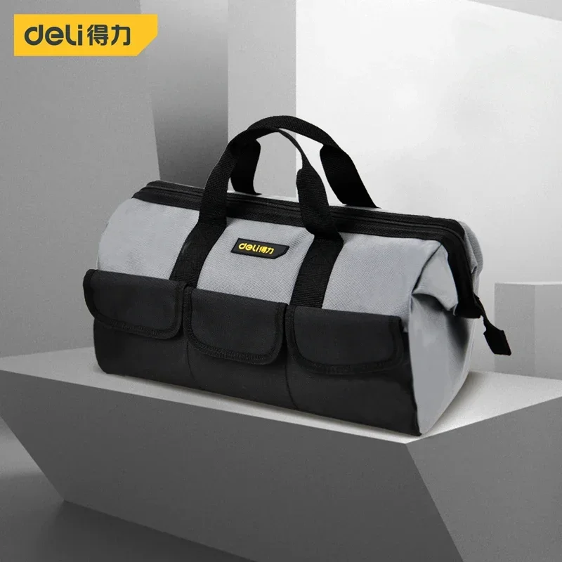 Deli 1Pcs 13/16/18'' Oxford Cloth Tool Storage Bag Multifunction Electrician Tool Organizer Bag Waterproof Multi Pockets Handbag