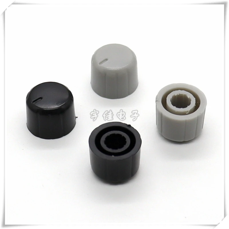 10PCS 14*11 Plastic Knob Single And Dual Potentiometer With WH148 Flower Handle Hat Power Amplifier Volume Adjustment Cap