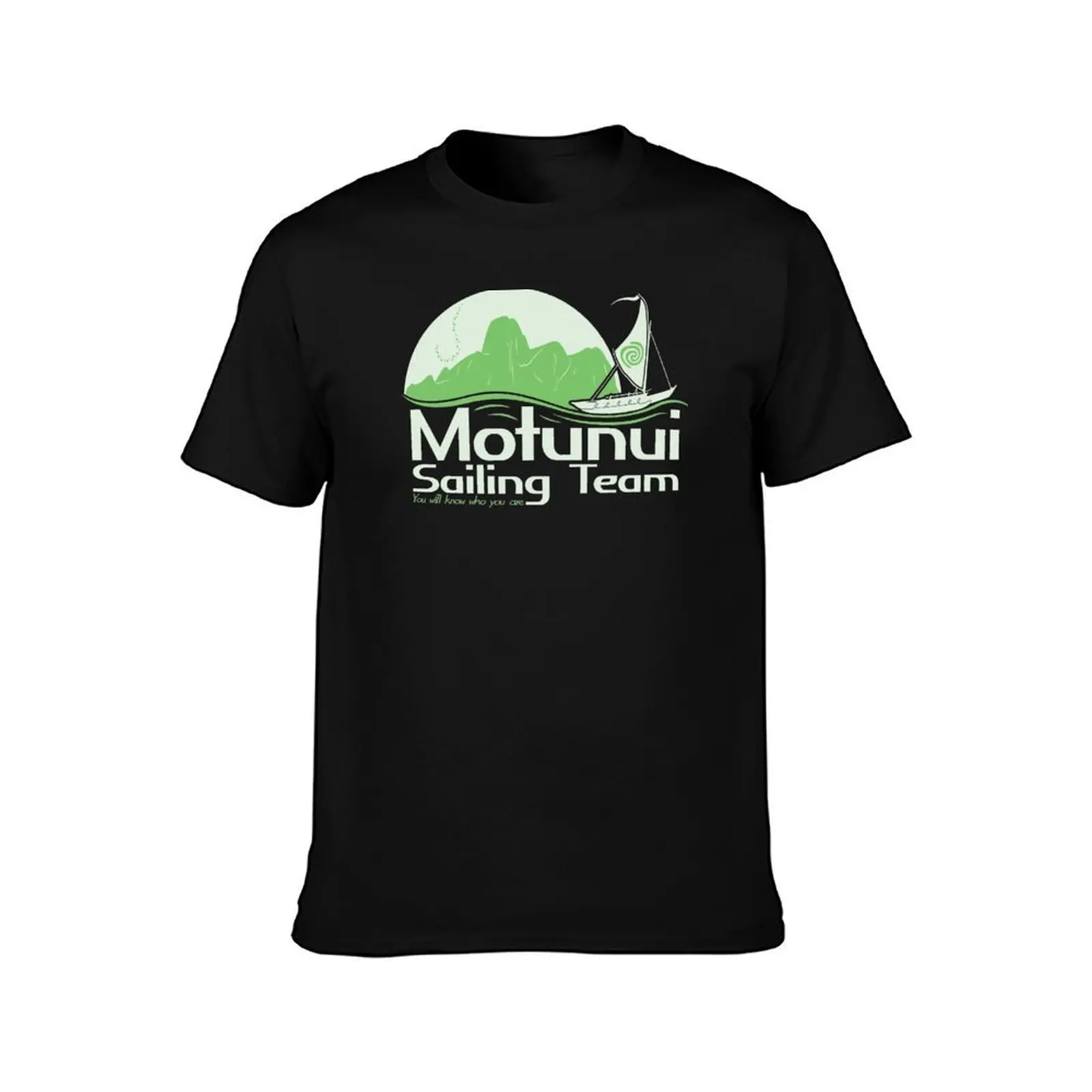 Motunui Sailing Team T-Shirt, Summer Casual Cotton Tee, Oversized Streetwear Tops, Vintage Graphic Print, Loose Fit Short Sleeve