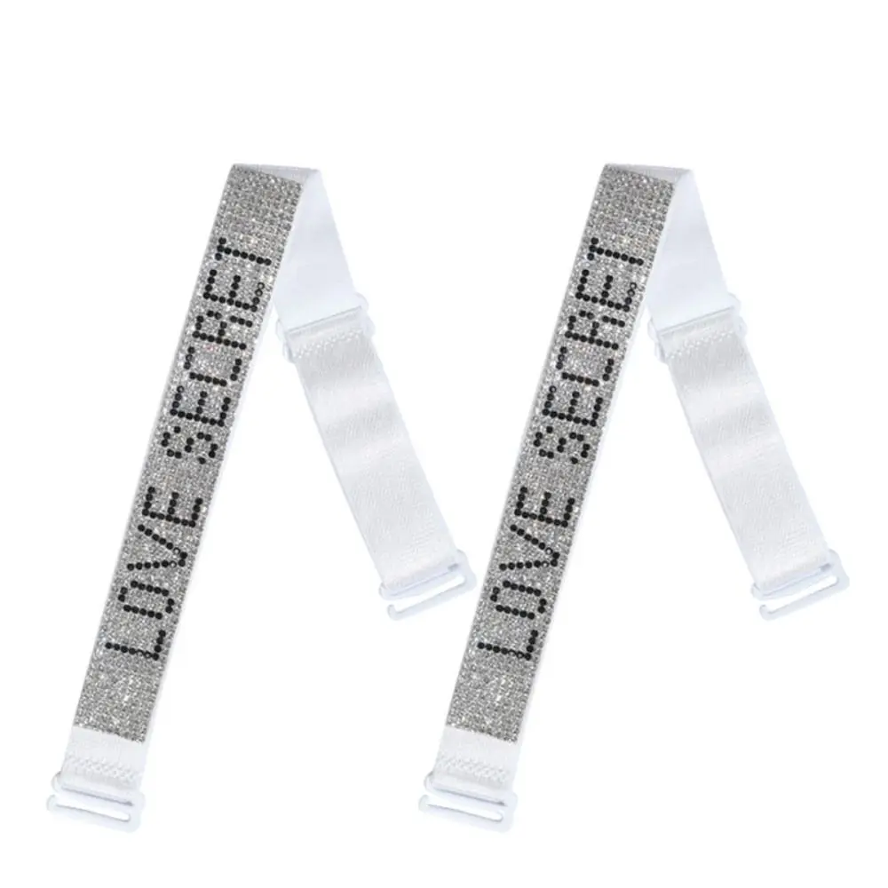 Letter Rhinestone Bra Strap Double-Shoulder Anti-slip Buckle Belt Bra Shoulder Strap Bra Accessories Underwear Shoulder Strap