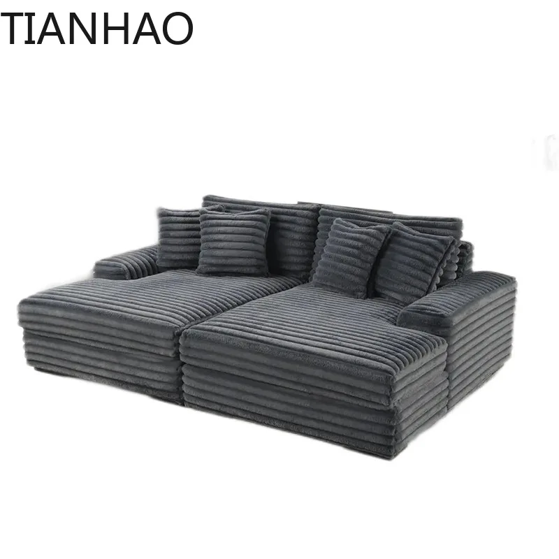 High-end Light Luxury Hot-selling Boneless Sofa Vacuum Compression Sofa Corduroy Retro Fabric Sofa