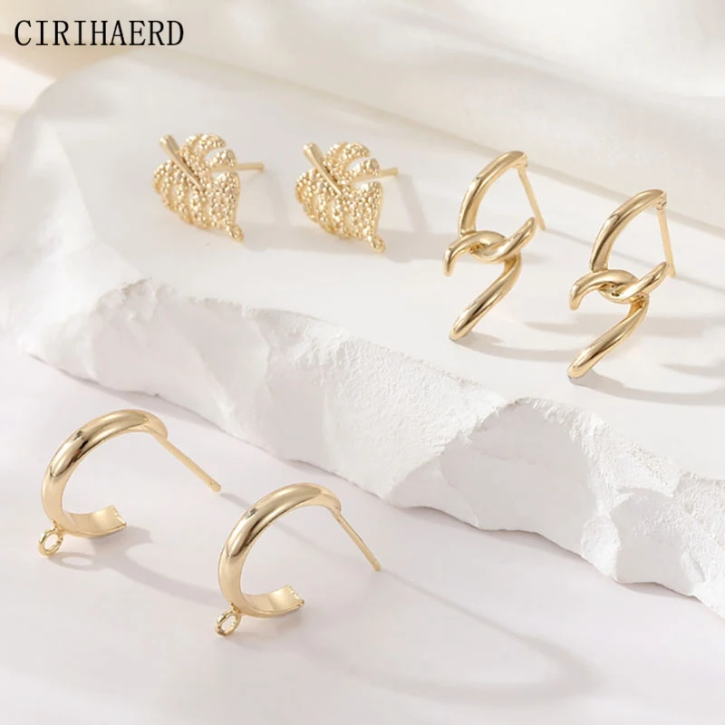 

New In Earrings For Women 14K Gold Plated Korean Fashion Luxury Quality Women's Piercing Stud Earrings Diy Jewelry Accessories