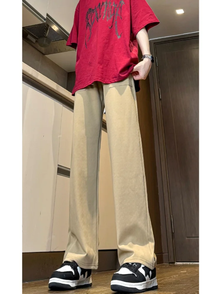 

Men's Loose Straight Leg Pants Thin Breathable Qui Dry Sport Casual Long Trousers Large Size Wide Leg Pants Autumn Faion