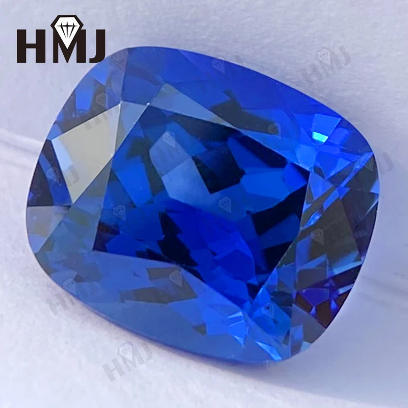 

Lab Grown Sapphire Rectangular Cushion Cut Top Quality Royal Blue Stone for Charms Diy Jewelry Making Selectable AGL Certificate