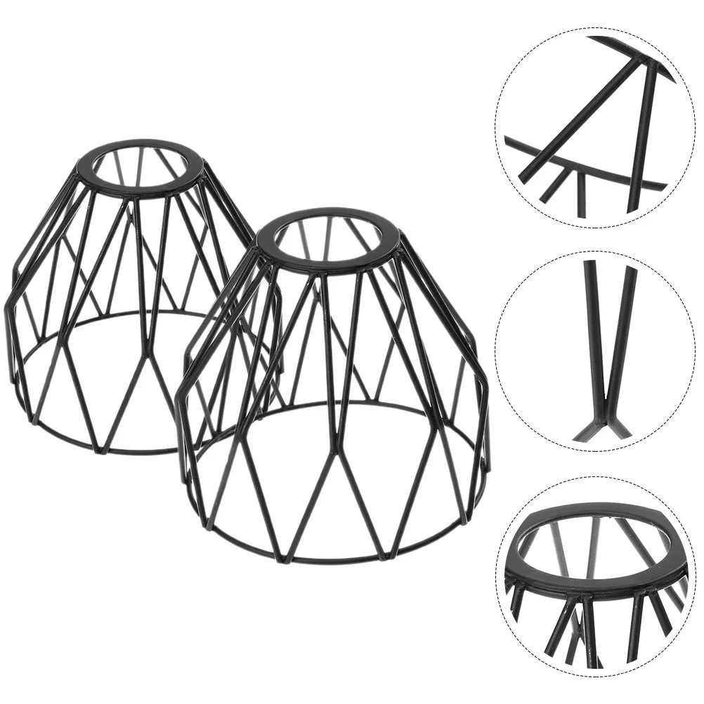 

2 Pcs Lampshade Light Cover Lampshades for Pendant Embedded Hanging Wrought Iron Bulb