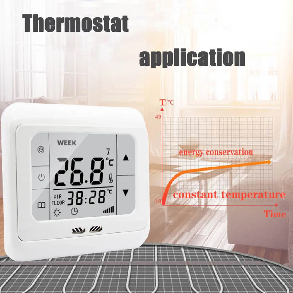 

Automatically Calibration Function Thermostat Touchscreen Underfloor Heating Room Controller Digital Floor Sensor