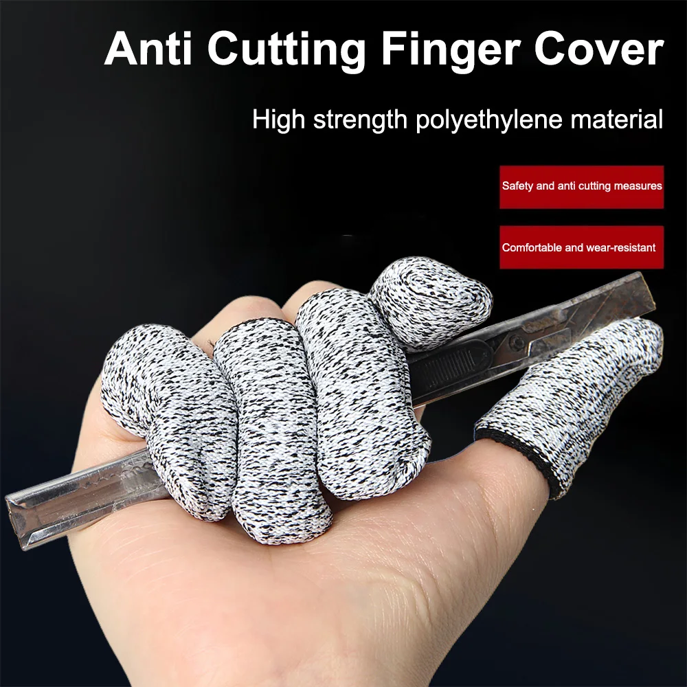 

10 шт., защита от порезов, уровень 5, высокопрочные защитные перчатки для пальцев, износостойкие, нескользящие, защитные инструменты