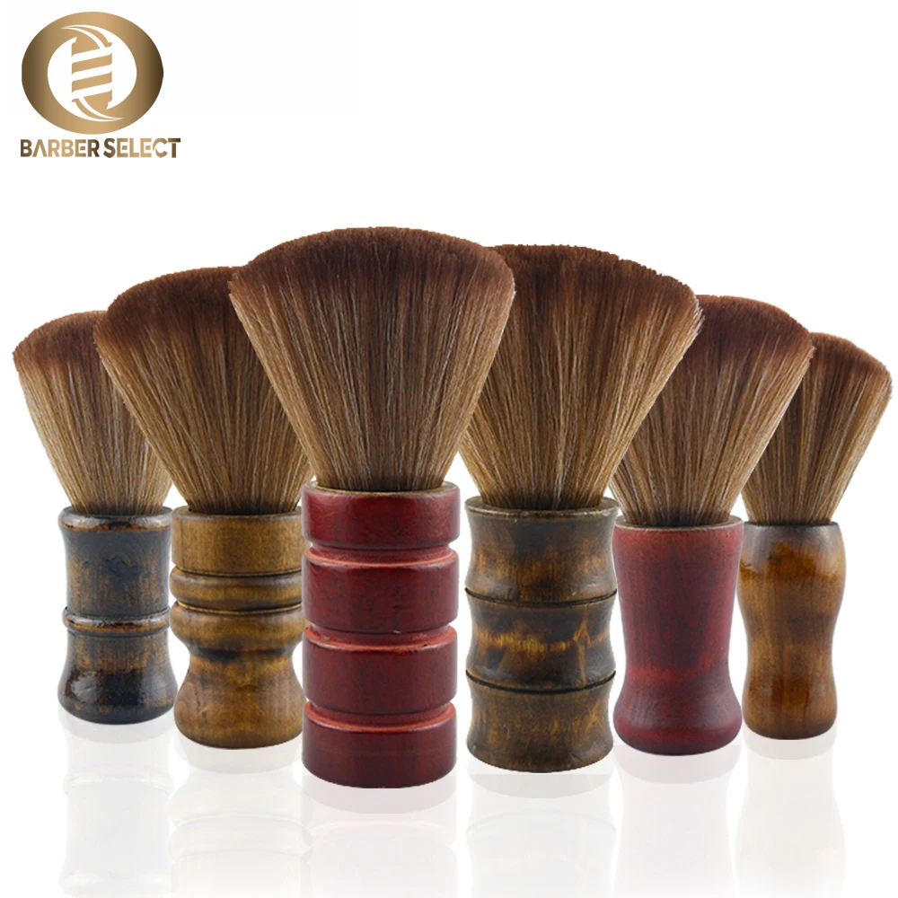 

Профессиональные мягкие парикмахерские щетки для лица и шеи, щетка для чистки волос, щетка с деревянной ручкой для стрижки волос, Парикмахерская щетка для шеи