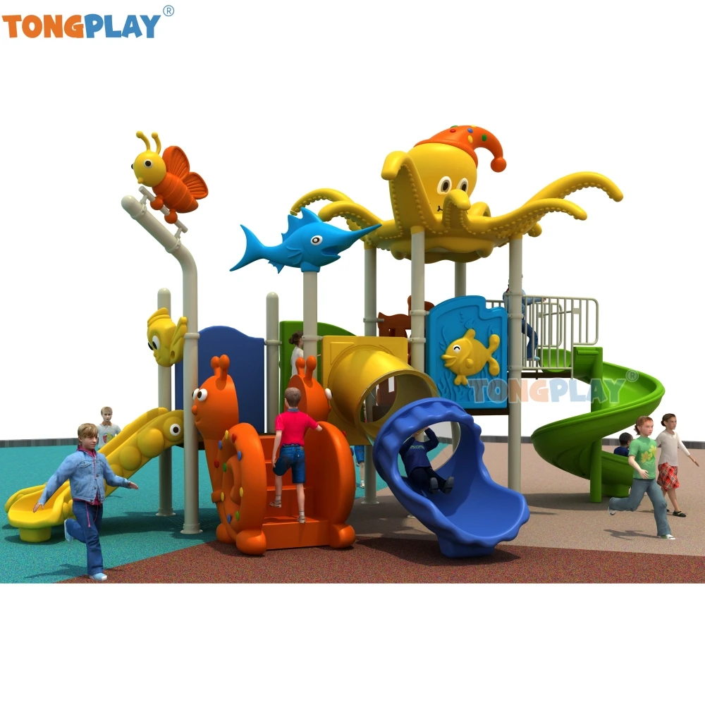 Children Ocean series plastic slide kids outdoor toy plastic baby slide kids outdoor playground equipment