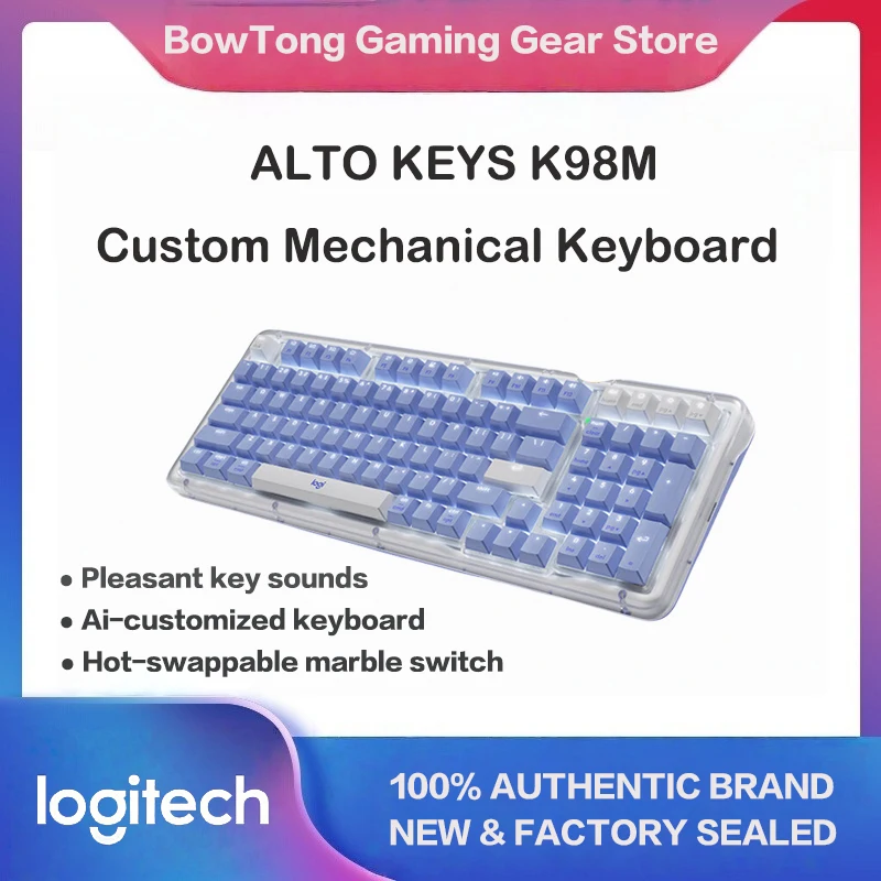 

Logitech ALTO KEYS K98M/K98S Custom Mechanical Keyboard, Wireless Bluetooth Dual Mode, 98 Keys, for Mac iPad, Gaming & Office, A