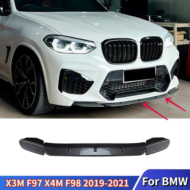 

Для BMW X3M F97 X4M F98 Pre-LCI M Competition Sport 2019-2021, сепаратор переднего бампера автомобиля, бампер, комплект губ, разделитель губ