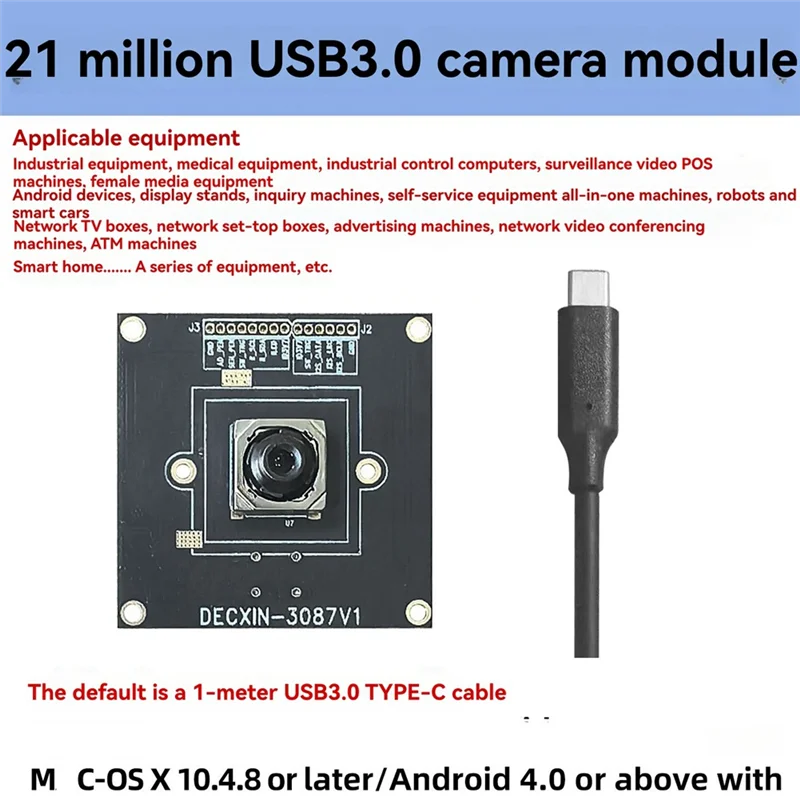 AA08-IMX230 Telecamera industriale HD 21MP 5344X4016 Modulo AF USB 3.0 con messa a fuoco automatica da 80 gradi Modulo telecamera senza driver