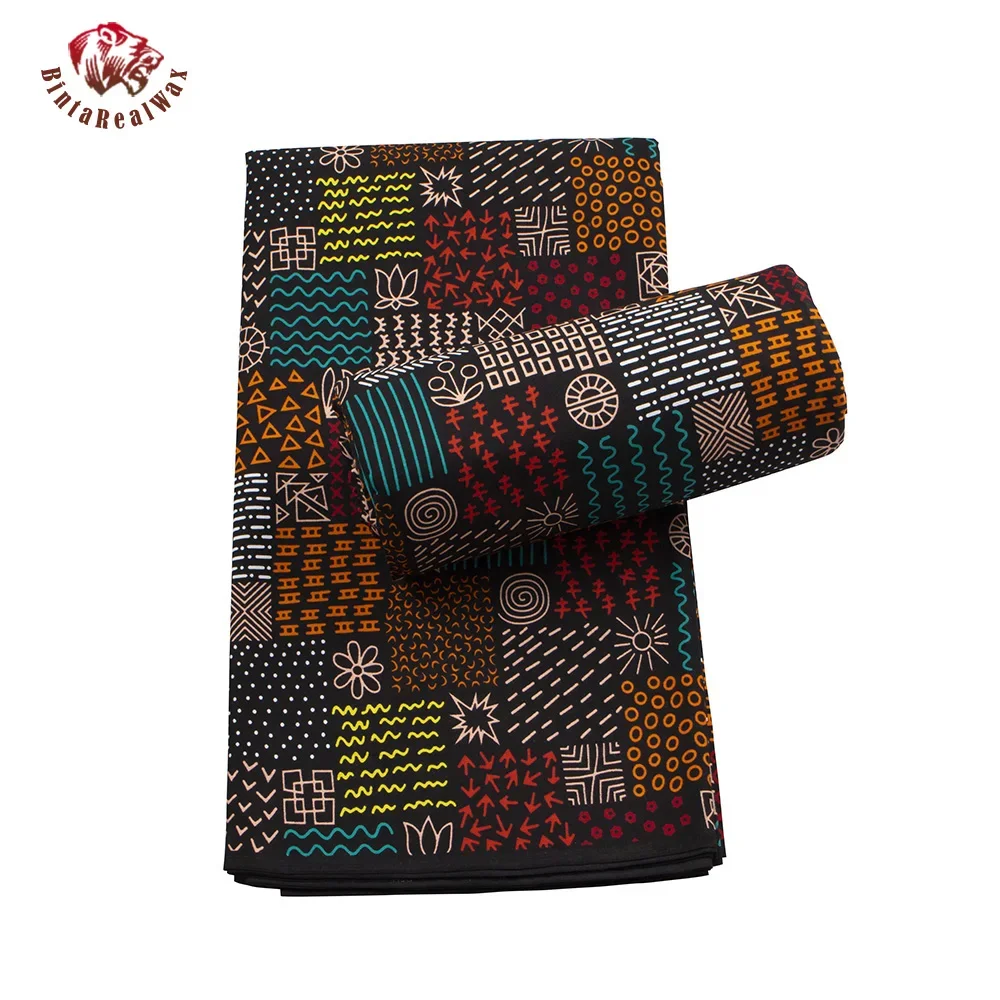 Wosk tkanina ankara druk prawdziwym woskiem bawełna 100% nowy wzór tissus wosk africain patchwork tkanina na sukienkę 6 jardów 24 fs1523