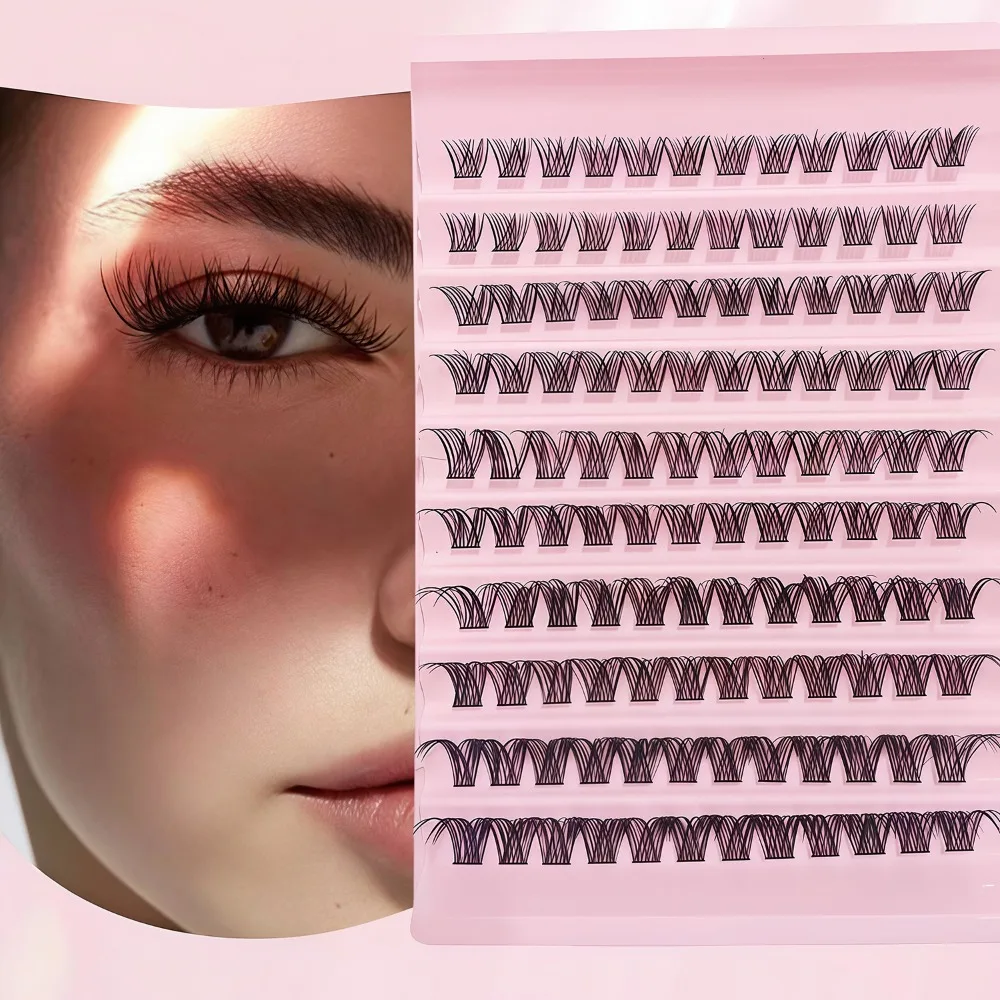 10 rows of European and American thick DIY segmented false eyelashes, natural handmade single cluster false eyelashes