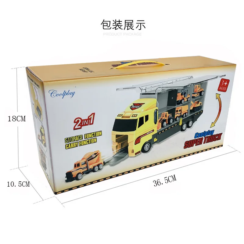 Big Trucks Set Mini Alloy Diecast Car Model Toys Vehicles Carrier Truck Helicopter Tank Fire Truck Engineering Car Toys For Kids