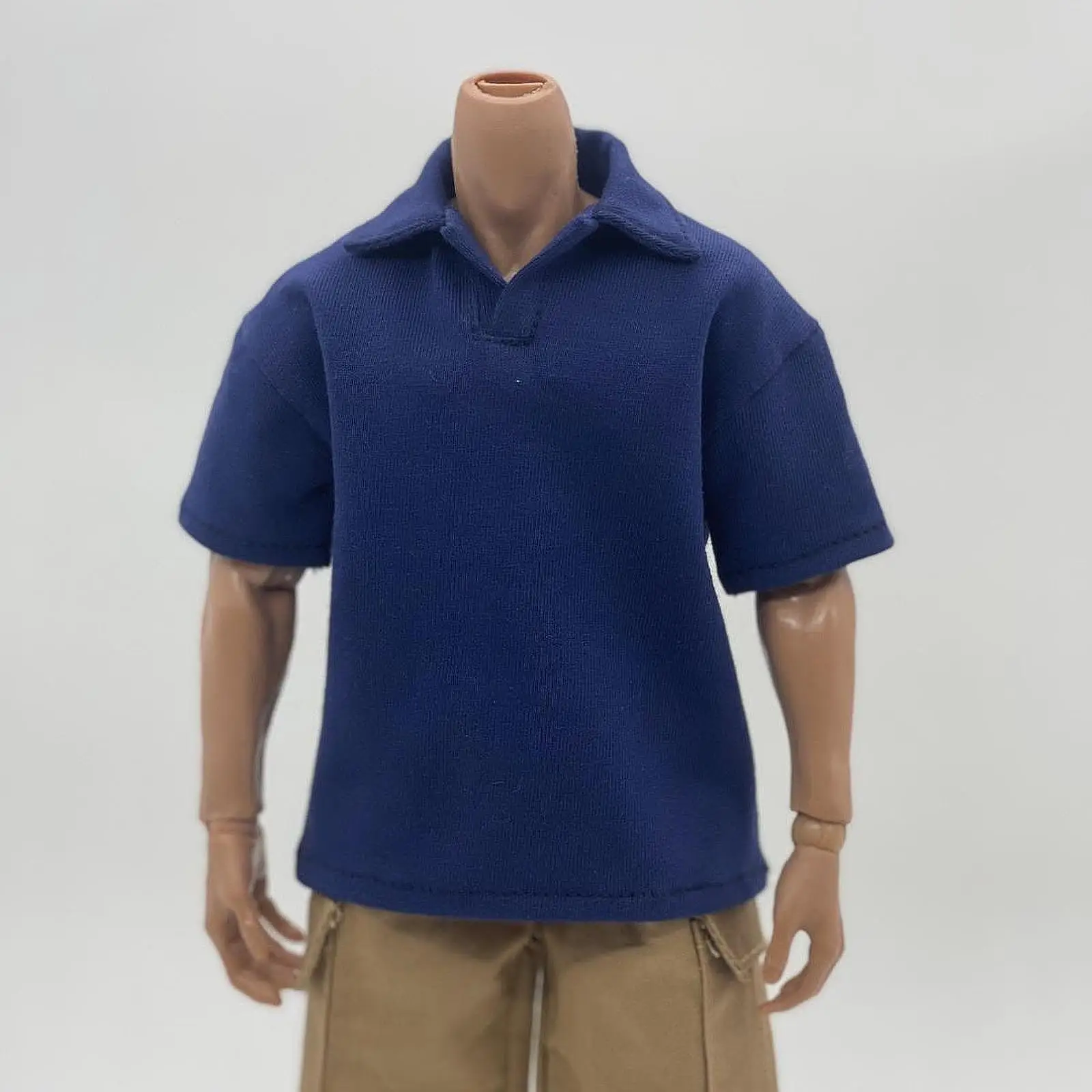 

1/6 Scale Male Lapel T Shirt, Miniature Clothing Cloth, Practical Dress up Costume Accessory, for 12in Figures Body